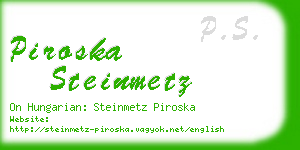 piroska steinmetz business card